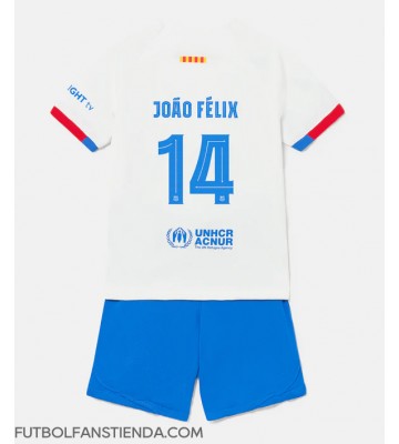 Barcelona Joao Felix #14 Segunda Equipación Niños 2023-24 Manga Corta (+ Pantalones cortos)